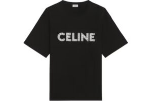 Celine Loose Studded T Shirt Black