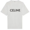 Celine Loose Studded T Shirt White