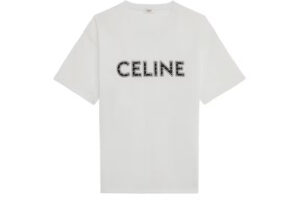 Celine Loose Studded T Shirt White