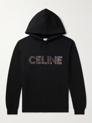 Logo Embellished Cotton Jersey Hoodie