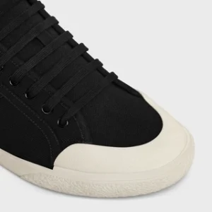 AS-01 LOW LACE-UP CELINE ALAN SNEAKER IN CANVAS & CALFSKIN