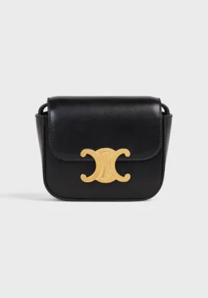 Women Celine Mini Triomphe In Shiny Calfskin